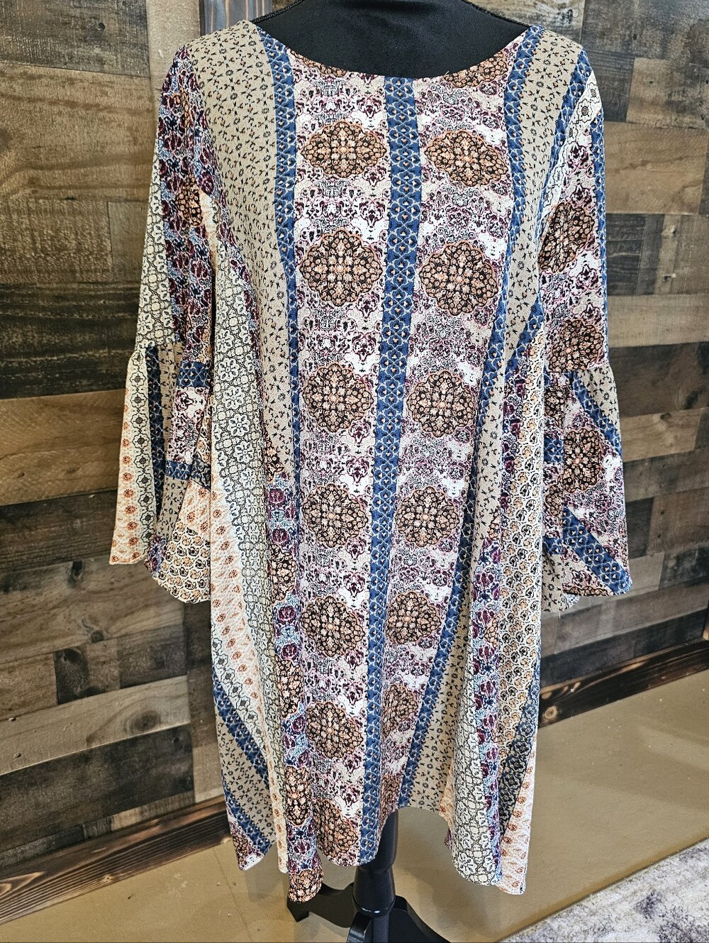 UMGEE Dress Or LONG Top Flowy SLEEVES Medium BOHO STYLE Multicolor